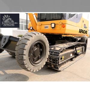 COMBINATION CRAWLER and WHEEL TIRE TYPE EXCAVATOR BACKHOE